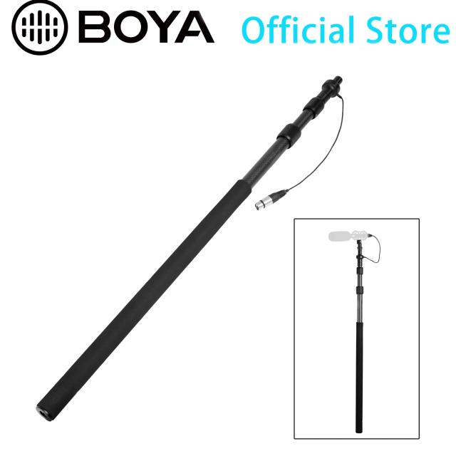 Suporte para Boom Pole em Fibra de Carbono Boya-On Stage BY-PB25 para Microfones Shotgun e Filmagens em Estúdio - 3 Seções