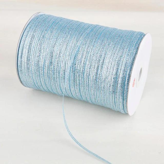 Fitas Metálicas de Glitter 20 Jardas 3mm em Dourado, Prata, Rosa e Azul para Decoração de Festas, Casamentos e Embalagens de Presentes