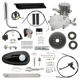 Bicicleta elétrica Kit Motor a Gás, Motor Conjunto Completo, DIY, Mountain Bike, Bicicleta do bolso, Prata, Preto, 2 Cursos, 80cc - Image 1