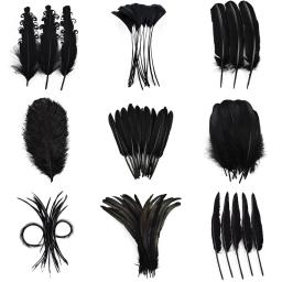 Penas De Faisão Preto Para Artesanato, Decoração De Festa De Casamento, Galo Ganso Pena De Avestruz, Acessórios DIY, Dream Catcher Plume, 20Pcs - Image 1