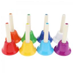 Slade 8pcs colorido instrumento de percussão de brinquedo musical sino de mão 8-note brinquedo musical para crianças bebê educação precoce - Image 3
