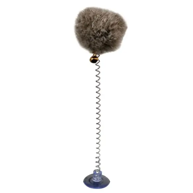 Bola de Brinquedo Interativo de Pelúcia para Gatos com Ventosa - Acessório Divertido para Animais de Estimação