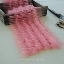 Tecido de malha macia, artesanato de costura plissado, DIY Bolo Saia Material, Rosa Verde e Azul, atacadores de clarete, 18cm de largura, 1m - Image 3