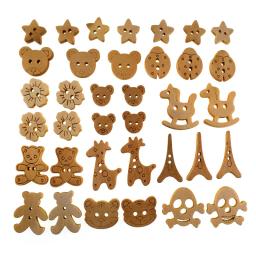 Botões de madeira natural para roupas, botão para costura de crianças, artesanato, decoração de bebês e crianças, peças - Image 1