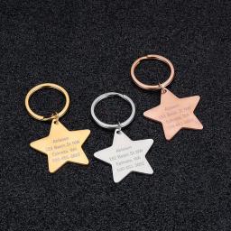 Pingente de estrela personalizado animal de estimação esculpido nome do gato etiquetas de identificação de aço inoxidável suprimentos para animais de estimação colar colocar acessórios perdidos - Image 6