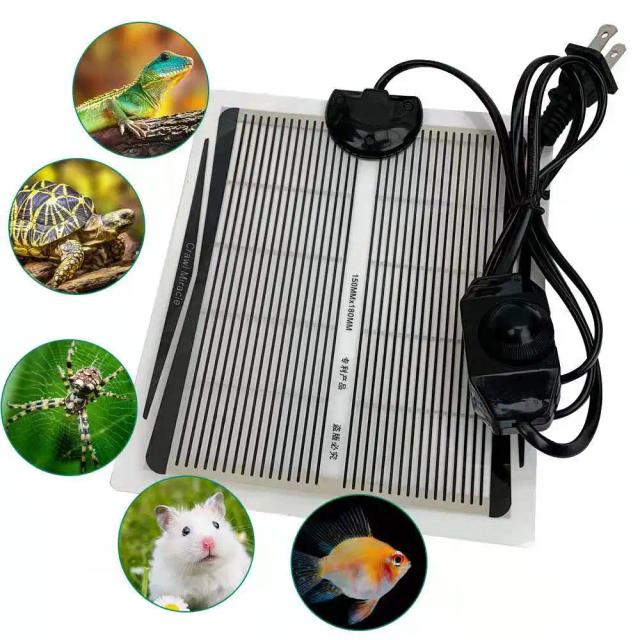Tapete Térmico Ajustável para Répteis - Ideal para Lagartos, Tartarugas e Cobras, Incubadora com Controle de Temperatura, Potência de 5-35W, Plugue UE/EUA