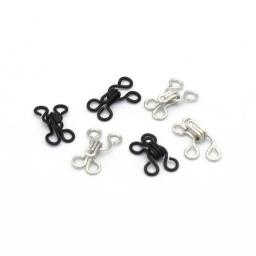 Prendedores de gancho e olhos largos de prata, gancho preto para lingerie, fechos de vestido, costura, artesanato, saia diy, acessório de costura 8mm * 7mm - Image 4