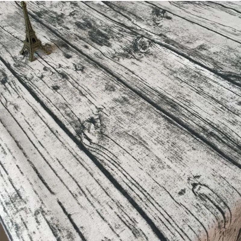 Grão de madeira impresso algodão linho tecido para retalhos artesanal diy costura material para toalha de mesa fronha foto fundo - Image 1