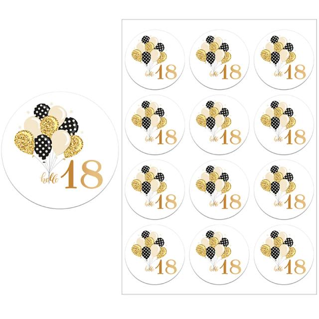 Adesivos Decorativos para Festa de Aniversário de 18 Anos: Ideais para Celebrar Aniversários Infantis e Adultos, Bar Mitzvah e Muito Mais com Elegância em Ouro