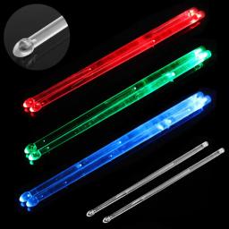 2 pçs/lote baquetas 5a led material de polímero tambor vara noctilucente brilho no escuro desempenho palco luminoso jazz baquetas - Image 1