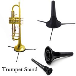 Tripé trompete dobrável portátil, suporte de metal, perna de instrumento, acessórios, instrumento musical, acessório, plástico preto - Image 1