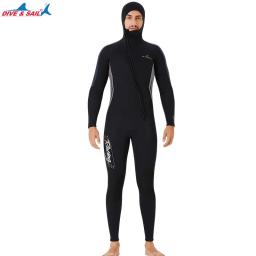 Mergulho & sail 3mm neoprene mergulho mergulho terno homem underwater snorkeling surf frente zíper caça submarina com capuz praia wetsuit - Image 2