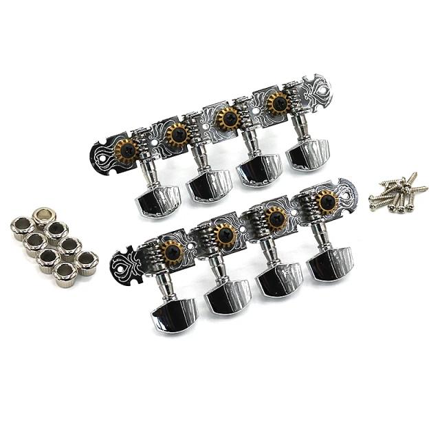 Botão Enrolador de Guitarra de Taiwan com Acessórios Prateados para 4 e 8 Cordas