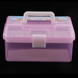 Caixa de Ferramentas de Jóias e Pintura Rosa, Armazenamento Doméstico, Organizador com alça - Image 4