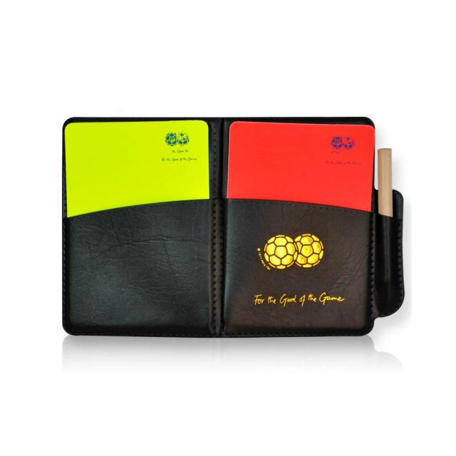 Kit Completo de Arbitragem para Futebol: Cartões Vermelhos e Amarelos, Estojo de Couro e Caneta para Árbitros