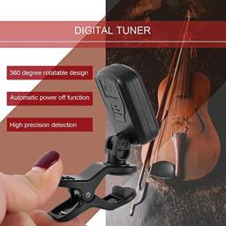 Aroma Dobrável Clip-on Guitar Tuner, Rotatable Display LCD Universal para Ukulele Baixo Cromático, Acessórios de Guitarra, AT-01A - Image 5