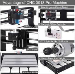 CNC 3018 PRO máquina de gravura do laser, router, madeira, PWB, corte do metal, trituração, DIY, controle de GRBL - Image 4