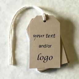100 pçs etiquetas personalizadas diy artesanal/obrigado você artesanato pendurar tag com corda etiquetas presente embrulho suprimentos favores do casamento - Image 5