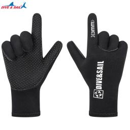 3mm anti-deslizamento neoprene cinco dedo luvas quentes para mergulho mergulho snorkeling surf caiaque canoagem caça submarina esqui - Image 2