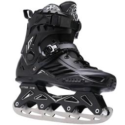 Patins redondos de lâmina de gelo, em linha, para campo interno, uso ao ar livre, inverno, lago, superfície, patinação de velocidade, branco, preto, faca de aço - Image 2