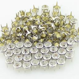 100 peças alta qualidade 7mm garras strass rebites bolsa de couro roupas artesanato acessório decoração cristal rebites - Image 2