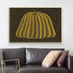 Yayoi kusama abstrato abóbora pintura em tela cartazes e impressões modernas arte da parede quadros para sala de estar decoração - Image 3