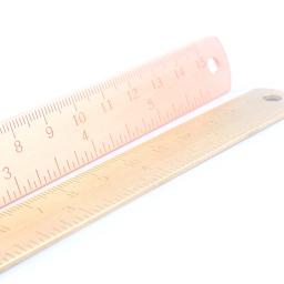 Régua reta de medição de ouro rosa de latão de 15cm para ferramentas de desenho de pintura de metal para papelaria escolar - Image 2