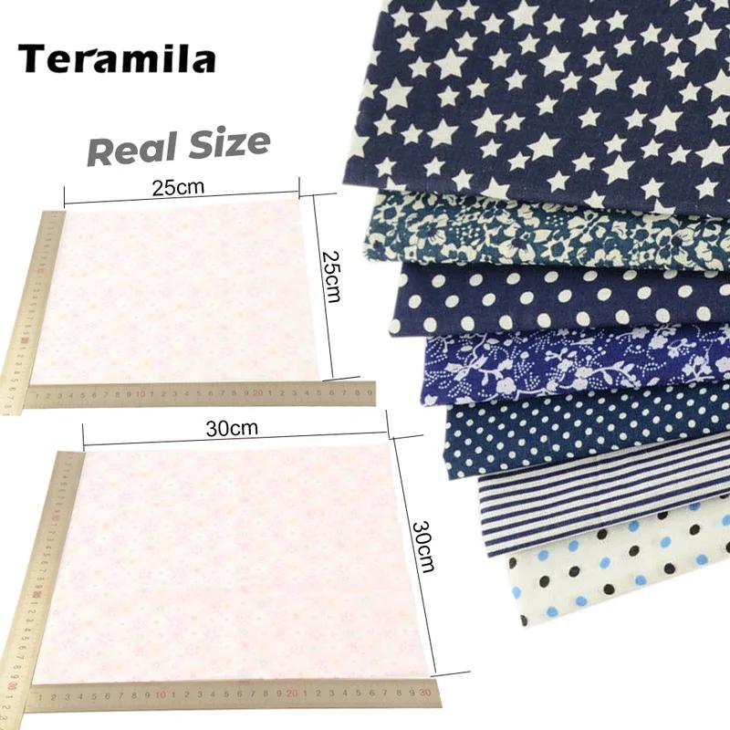 Teramila-Pano De Costura, Patchwork Quilt Fabrics, Tecidos De Algodão Artesanais, Tecido para Bordado, 30x30cm, 25x25cm, 7 Pçs/conjunto, 8 Pçs/conjunto - Image 1