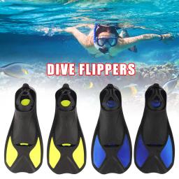 Nadadeiras barbatanas de formação flutuante curto natação adultos crianças barbatanas de viagem para mergulho snorkeling watersports ferramenta silicone - Image 1