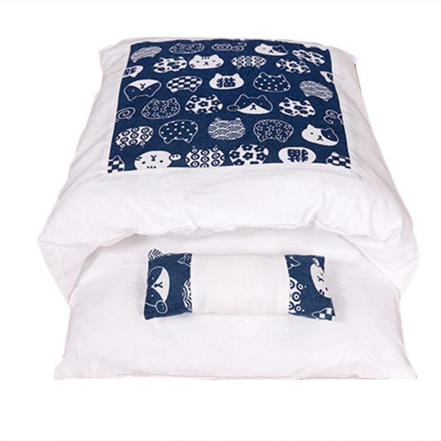 Saco de Dormir Quente para Pets: Cama Removível para Cães e Gatos, Tapete e Ninho Confortável