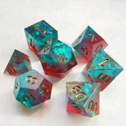 Dado colorido artesanal de 7 espaços, conjunto de dado digital de 7 pol. d20 para jogo de tabuleiro coc, para rpg e crianças - Image 2