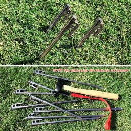 A barraca de aço resistente de campingmoon 6 pces/8 pces estacas estacas com gancho e furo projeta o prego à terra dos pegs da barraca de acampamento para o dossel da barraca - Image 4
