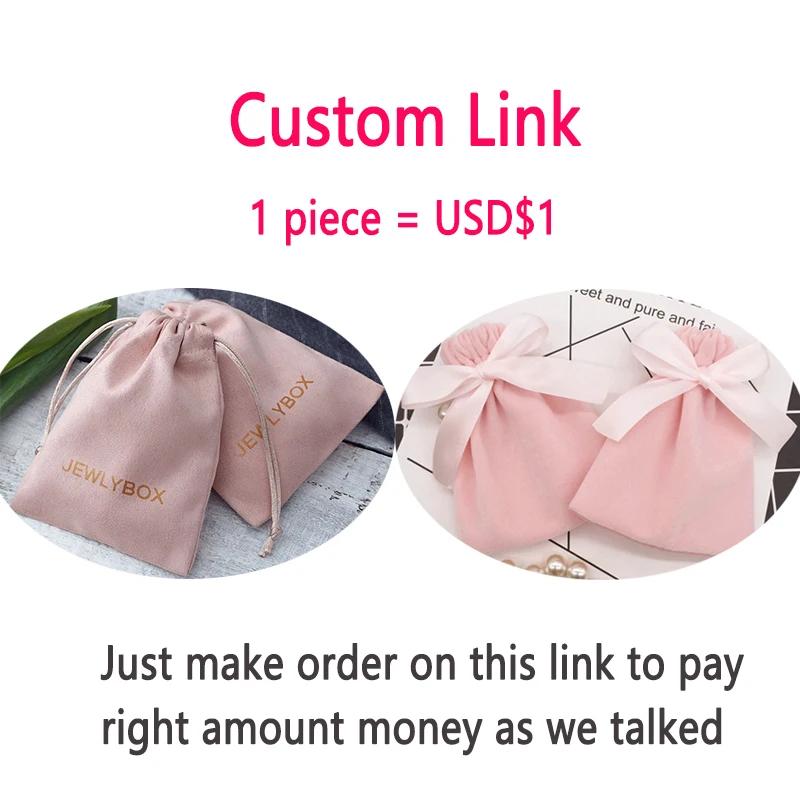 Branco Embalagem Sacos com Impressão Do Logotipo Personalizado, Jóias Drawstring Bolsas, Velvet Display Sack, Wedding Party Favor - Image 1