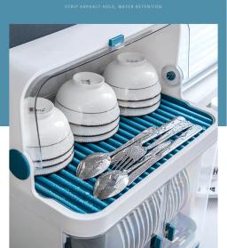 Cozinha tigela rack de drenagem prato rack com capa para colocar pratos pauzinhos louça prateleiras de armazenamento multifuncional armários caixa - Image 4