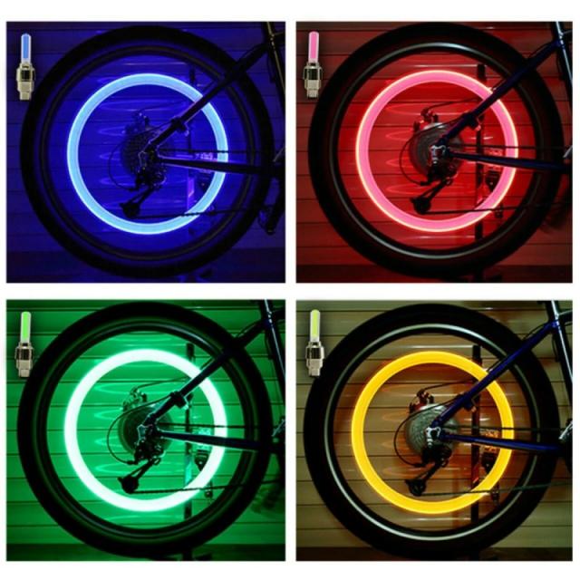 Capas de Válvula com Luz LED para Pneus de Bicicleta e Motocicleta - 2 Peças Decorativas e Brilhantes