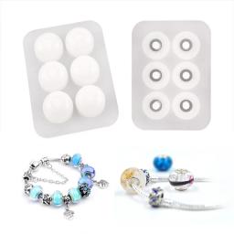 SNASAN Molde De Silicone Para 12mm 16mm Beads Com Grande Buraco Fazer Jóias Colar Pulseira Talão Resina Epóxi Silicone Mould Handmade - Image 6