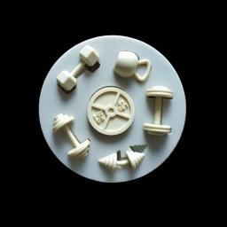 Haltere equipamento de fitness silicone fondant bolo molde sugarcraft chocolate cupcake cozimento molde para a cozinha ferramentas decoração - Image 2