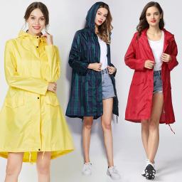Ponchos de caminhada com capuz longo para homens e mulheres, capa de chuva à prova de vento, capa de chuva ao ar livre - Image 3