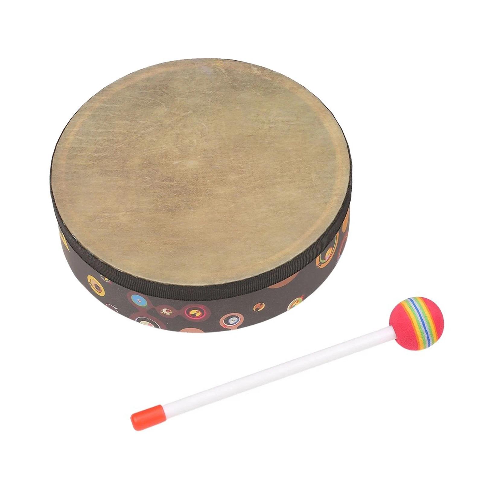 6 polegada mão tambor orff instrumento de percussão música portátil instrumento para tambor conjunto com baqueta instrumento musical brinquedos - Image 1