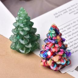 Resina natural pedra preciosa sorte árvore ornamentos artesanais árvores de natal silicone decoração para casa artesanato estatueta presente do feriado - Image 5