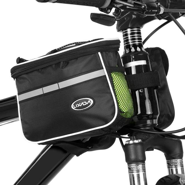 Bolsa de Ciclismo à Prova d'Água com Capa de Chuva para Fixação Frontal em Bicicletas