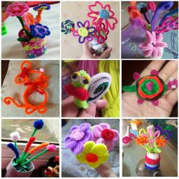Hastes limpadoras de cachimbos de 30cm, hastes de limpeza de cachimbos infantis, pelúcia colorida de limpeza de cachimbos, brinquedos artesanais, materiais de artesanato diy com 100 peças - Image 6