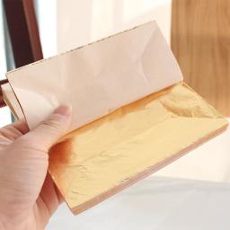 200 folhas 16cm imitação de ouro prata cobre 3 cores ofícios folha papel artesanato pintura papel decorativo arte artesanato - Image 2