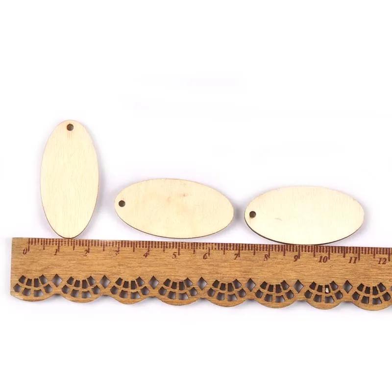 20 pçs forma redonda gota de madeira natural artesanato suprimentos scrapbooking pingente de madeira para brinco diy jóias artesanato 40-50mm m2601 - Image 1