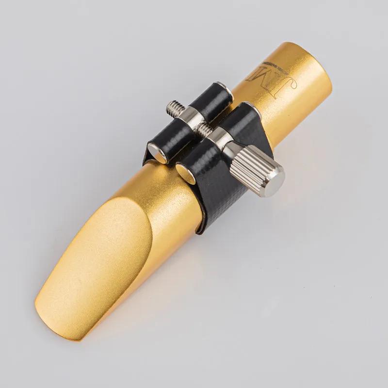 Alta qualidade profissional tenor soprano alto saxofone metal bocal ouro e tira chapeado peças acessórios tamanho 56789 - Image 1