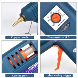 Kit de ferramentas de pistola de cola quente ajuste temperatura 150w arma de silicone, use 11mm cola varas diy bico de cobre puro, saco vendido separadamente - Image 4
