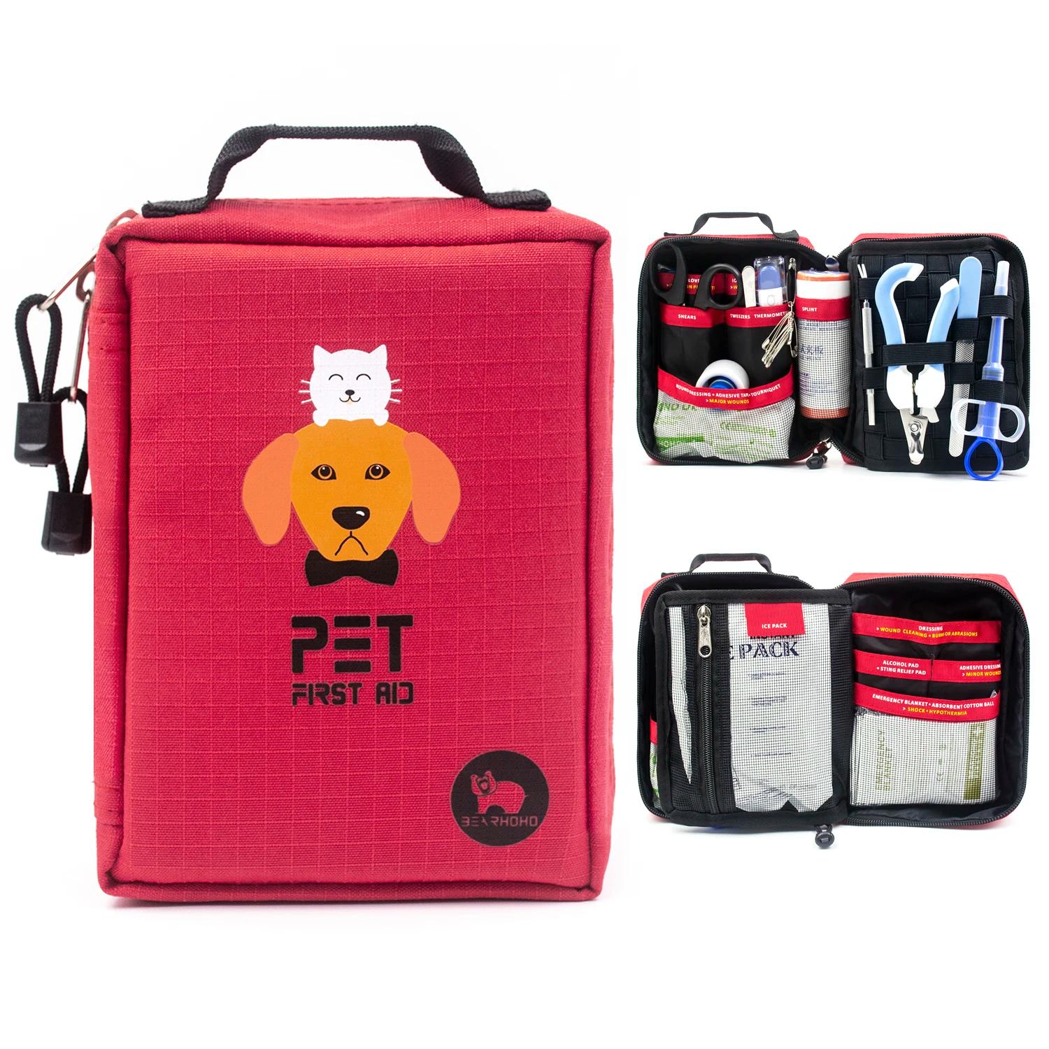 Kit de Primeiros Socorros com Saco De Armazenamento, Emergência Leve, Resgate Médico, Cat and Dog Cure Treat, 3 Seção Handy, 160 peças - Image 1