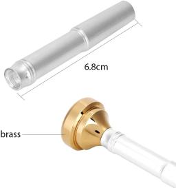 Conjunto de bucal de trompete com copos banhados a prata dourado conversível 1/2c 3c 5c 7c para violão - Image 3
