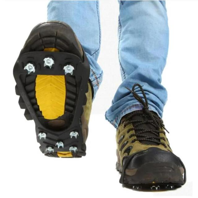 Grampos de Escalada Profissional com 8 Studs para Gelo e Neve - Equipamento Ideal para Acampamento e Caminhadas de Inverno