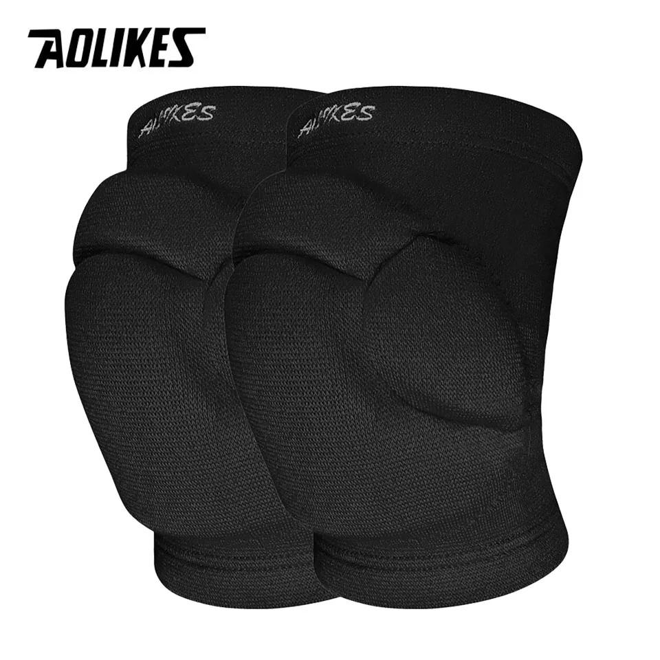 Aolikes 1 par esportes espessamento joelheiras voleibol esportes radicais joelheira cinta suporte dança yoga elástico no joelho protetor - Image 1